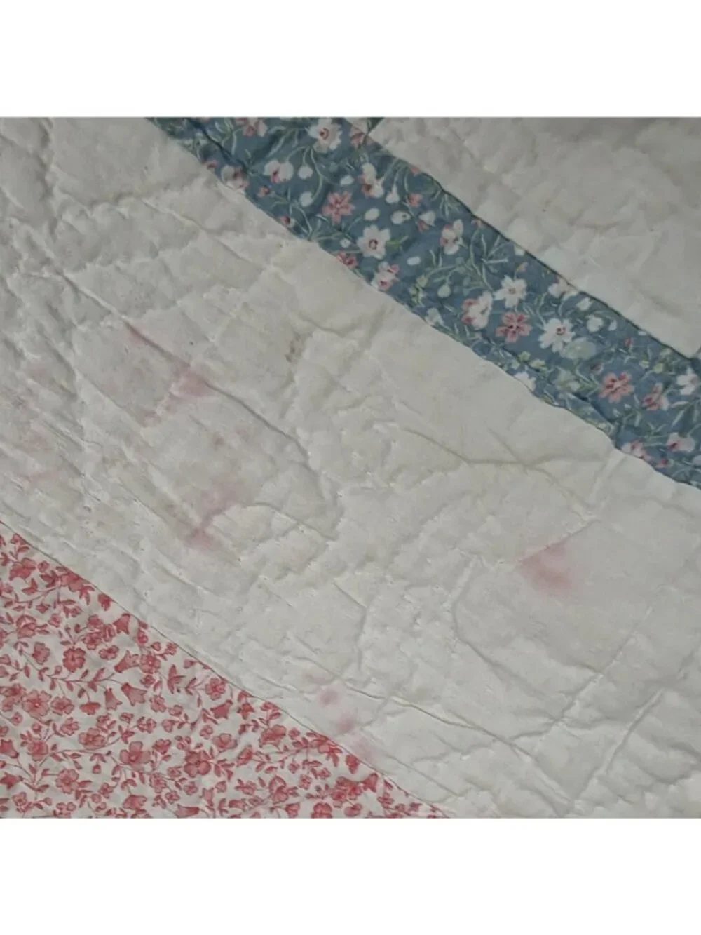 Vintage Pastel Patchwork Sawtooth Star Quilt 80x64